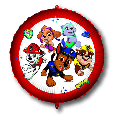 Mylar 45cm/18" Paw Patrol & Friends con Pesetto e Nastino