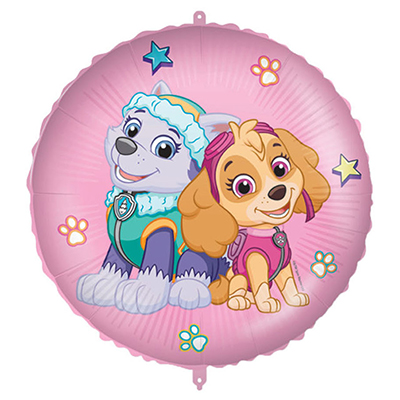 Mylar 45cm/18" Paw Patrol Skye ed Everest con Pesetto e Nastino