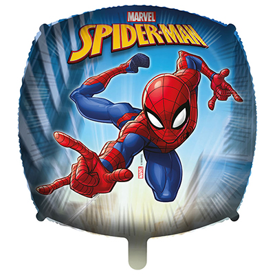 Mylar 45cm/18" Spiderman Quadrato con Pesetto e Nastrino