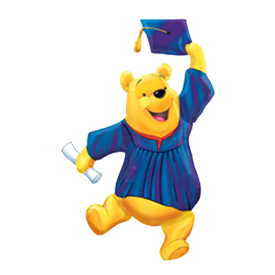 Mylar 81cm/32" Sagoma Winnie The Pooh Diploma/Laurea