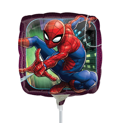 Mylar 22cm/9" Spiderman Quadrato