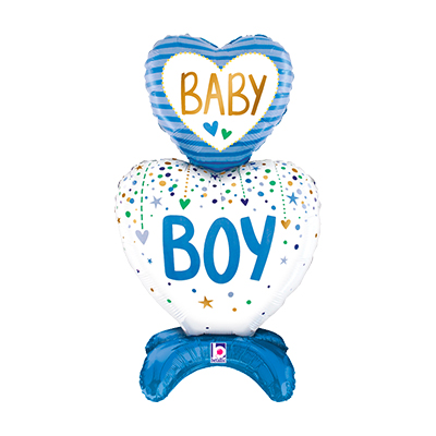 Mylar 68cm/27" Stand-Up Cuori Baby Boy