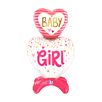 Mylar 68cm/27" Stand-Up Cuori Baby Girl