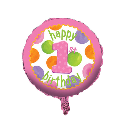 Mylar 18"/45cm Happy 1st Birthday