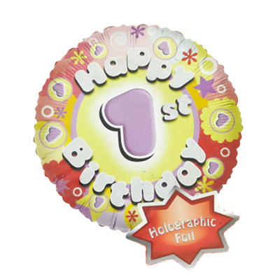 Mylar 18"/45cm 1ยฐ Compleanno Colorato