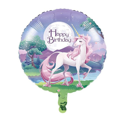 Mylar 18"/45cm Happy Birthday Unicorno