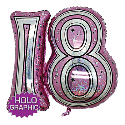 Mylar 71cm/28" Nยฐ 18 Fucsia Olografico