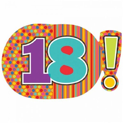 Mylar 74cm/29" Numero 18 Colorato
