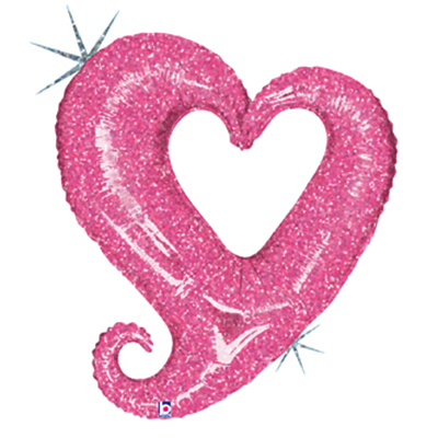 Mylar 81cm/32" Nยฐ 18 Cupre Aperto Fucsia Olografico