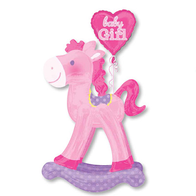Mylar 127cm/50" Cavalluccio Rosa Baby Girl
