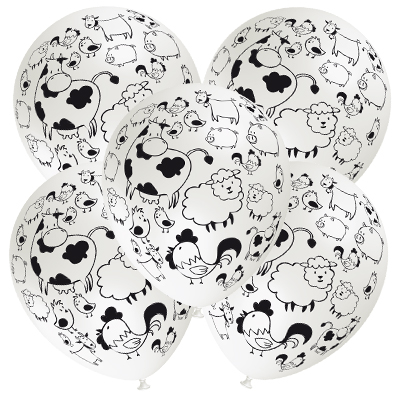 Palloncino 30cm/12" Animali Fattoria Pastello