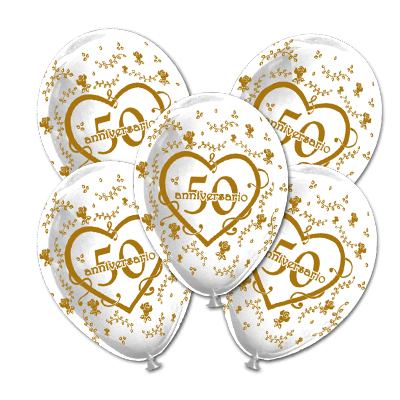 Palloncino 30cm/12" 50° Anniversario Pastello