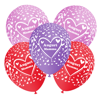 Palloncino 30cm/12" Auguri Mamma Pastello