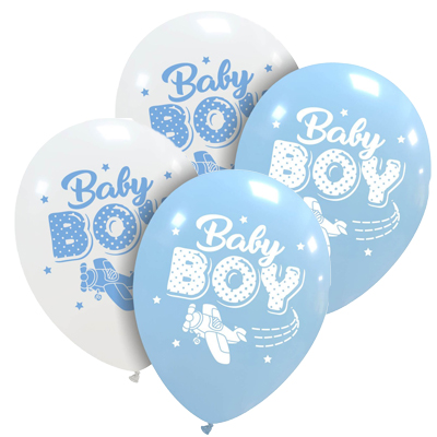 Palloncino 30cm/12" Baby Boy Aeroplano Pastello