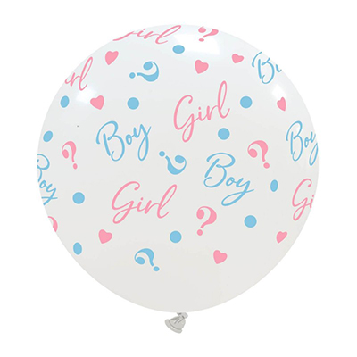 Palloncino 60cm/24" Boy or Girl Bianco Pastello
