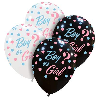Palloncino 30cm/12" Boy or Girl Nero Coprente Pastello