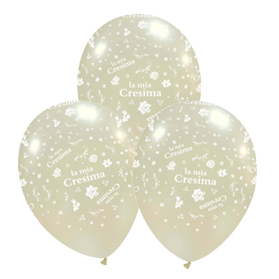 Palloncino 30cm/12" Cresima Avorio Metal
