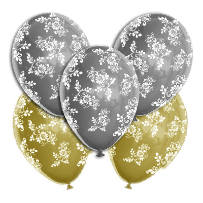 Palloncino 30cm/12" Fiori Filigrana Metal