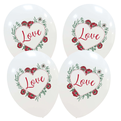 Palloncino 30cm/12" Love Floreal Pastello