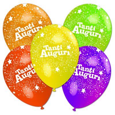 Palloncino 30cm/12" Tanti Auguri Pastello