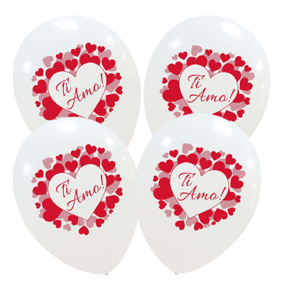 Palloncino 30cm/12" Ti Amo Cuori Pastello