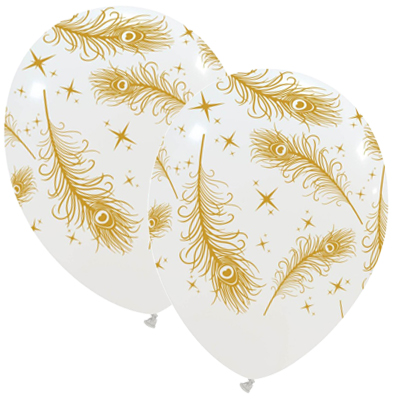 Palloncino 30cm/12" Piume Oro