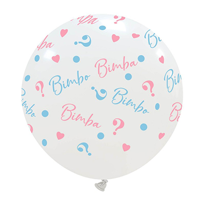Palloncino 60cm/24" Bimbo o Bimba Bianco Pastello