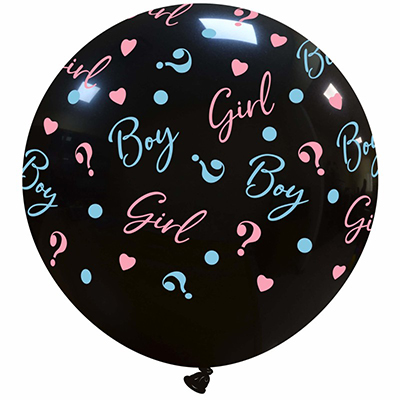 Palloncino 85cm/34" Boy or Girl Nero Coprente Pastello