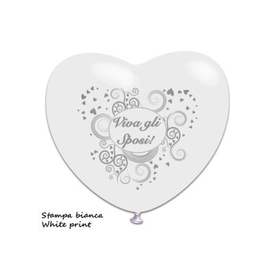 Cuore Stampa Viva gli Sposi 60cm/24" Cf 1 Pz