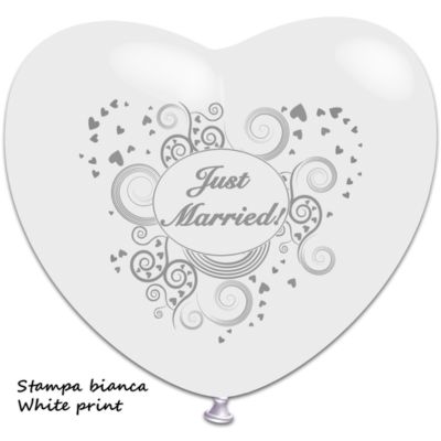 Cuore Stampa Just Married 150cm/60" Cf 2 Pz