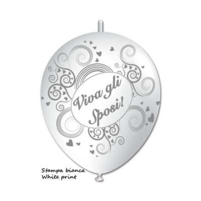 Link-o-Loon Stampa Viva gli Sposi 35cm/14" Cf 25 Pz