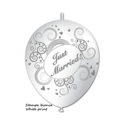 Link-o-Loon Stampa Just Married 35cm/14" Cf 100 Pz