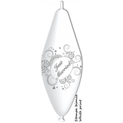 Deco-Funny Pillar Stampa Just Married 30x75cm/12"x30" Cf 10 Pz