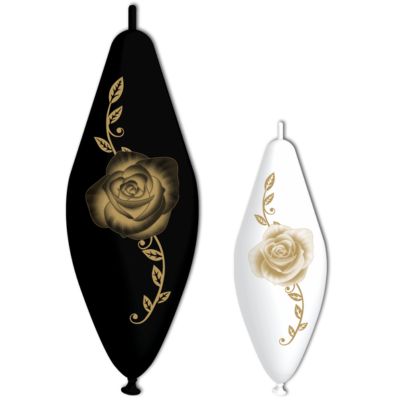 Deco-Funny Pillar Stampa Rosa e Edera Oro 30x75cm/12"x30" Cf 10 Pz
