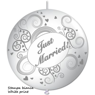 Link-o-Loon Stampa Just Married 80cm/32" Cf 1 Pz