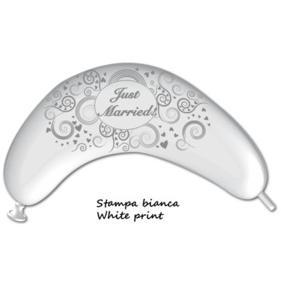 Deco-Funny Arch Stampa Just Married 110cm/44" Cf 2 Pz