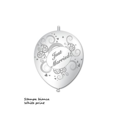 Link-o-Loon Stampa Just Married 15cm/6" Cf 5 Pz