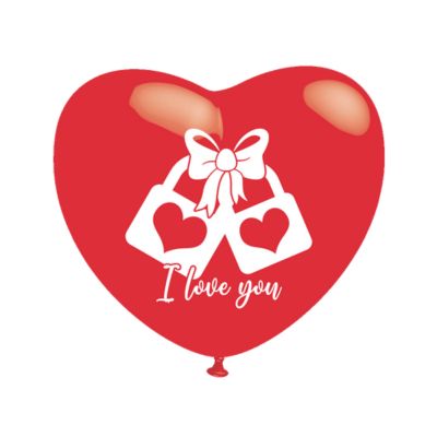 Cuori Stampa I Love You Lucchetti 30cm/12" Cf 5 Pz
