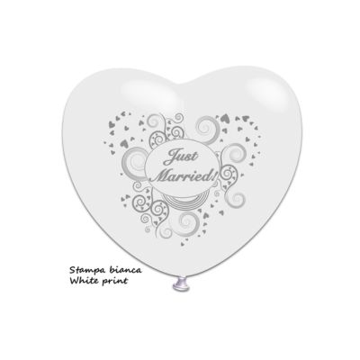 Cuore Stampa Just Married 43cm/17" Cf 50 Pz