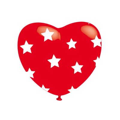 Cuori Stampa Stelle 43cm/17" Cf 5 Pz