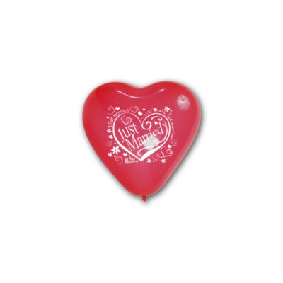Cuore Stampa Just Married 13cm/5" Cf 25 Pz