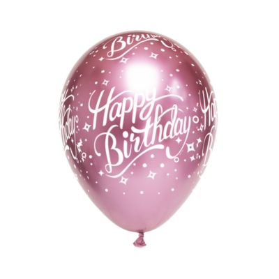 Round Chrome Stampa Happy Birthday 30cm/12" Cf 100 Pz