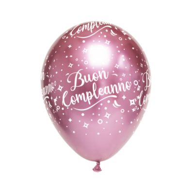 Round Chrome Stampa Buon Compleanno 30cm/12" Cf 100 Pz