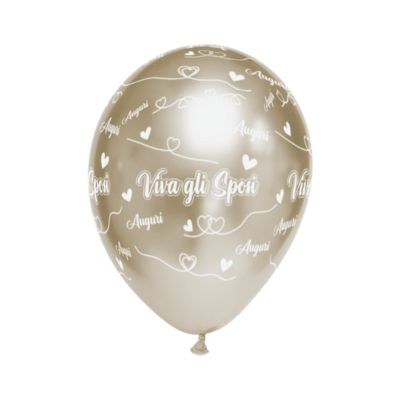 Round Chrome Stampa Viva gli Sposi 30cm/12" Cf 100 Pz