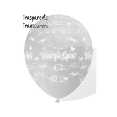 Round Crystal Stampa Viva gli Sposi 30cm/12" Cf 100 Pz