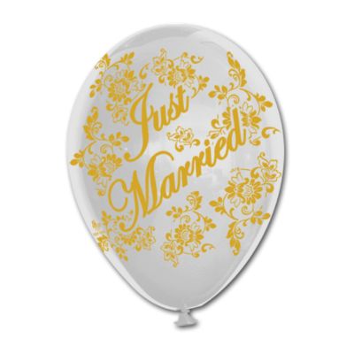 Round Metal Stampa Just Married 30cm/12" Cf 100 Pz