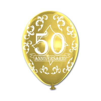 Round Metal Stampa 50° Anniversario 30cm/12" Cf 5 Pz