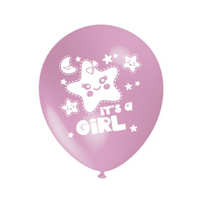 Round Stampa It's a Girl 30cm/12" Cf 5 Pz