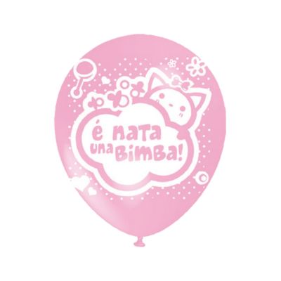 Round Stampa E' Nata una Bimba 30cm/12" Cf 25 Pz