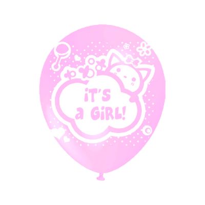 Round Stampa It's a Girl 30cm/12" Cf 5 Pz